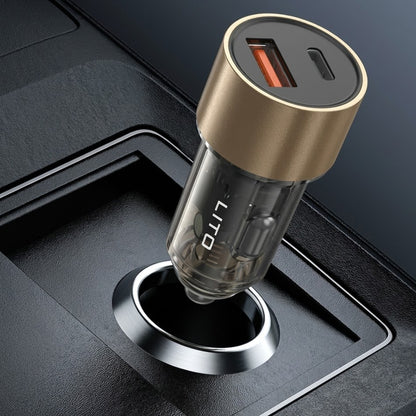 Auto punjač Lito IN-C04, 52W, 3A, 1 x USB-A - 1 x USB-C, Crni