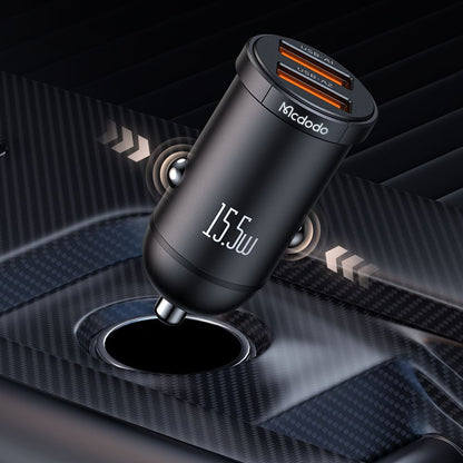 Auto punjač McDodo CC-2950 Cool, 15.5W, 3.1A, 2 x USB-A, Crni