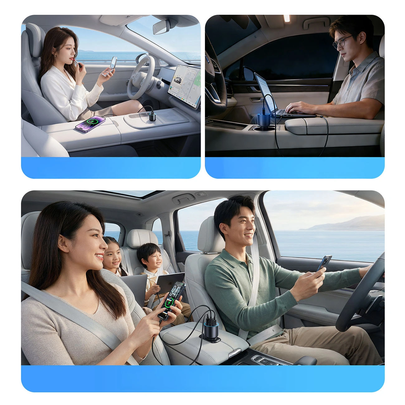 Auto punjač Orico HyperDrive, 165W, 5A, 1 x USB-A - 2 x USB-C, Crni