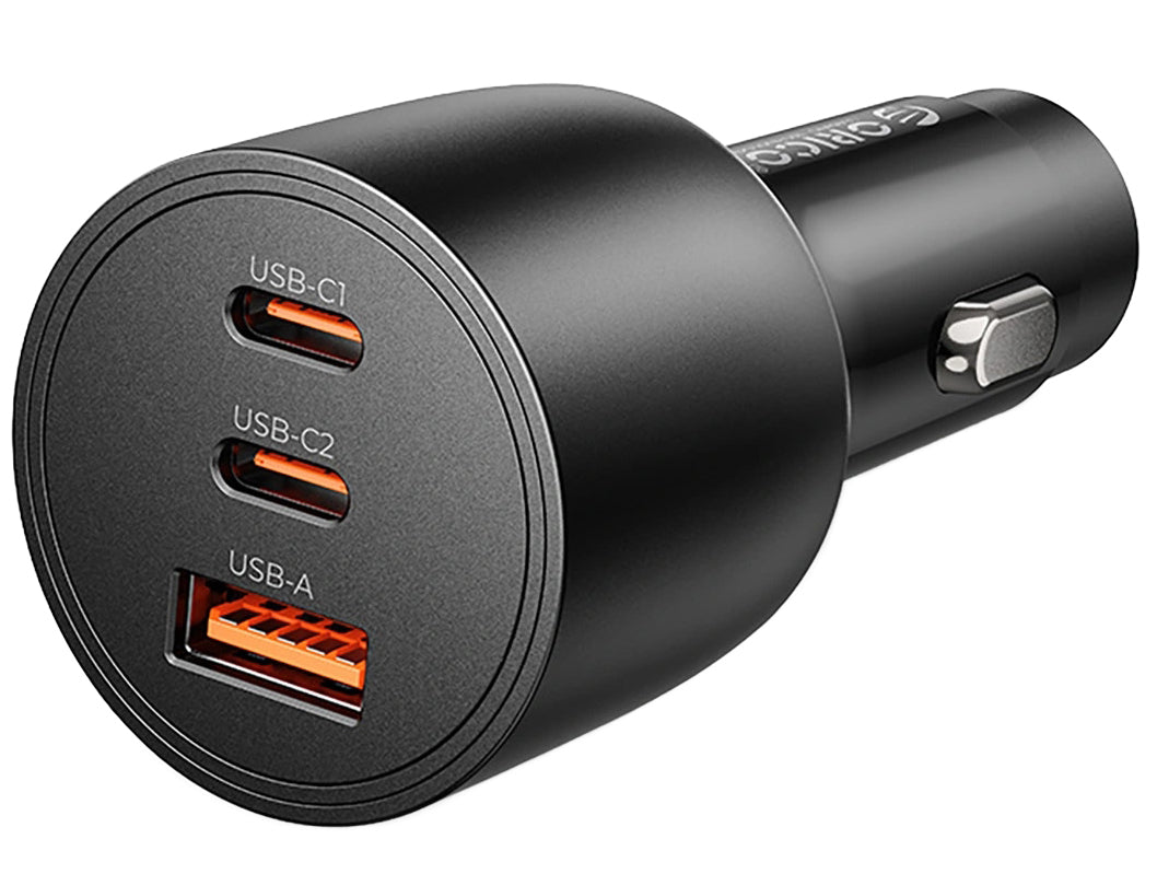 Auto punjač Orico PowerLink, 165W, 5A, 1 x USB-A - 2 x USB-C, Crna