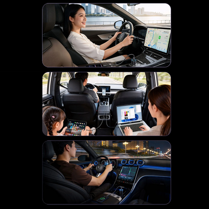 Auto punjač Orico PowerLink, 165W, 5A, 1 x USB-A - 2 x USB-C, Crna