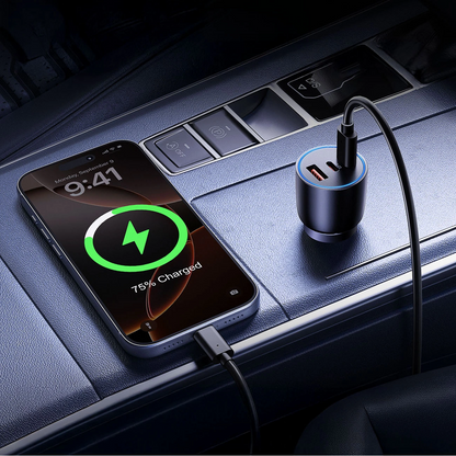Auto punjač Orico PowerLink, 165W, 5A, 1 x USB-A - 2 x USB-C, Crna
