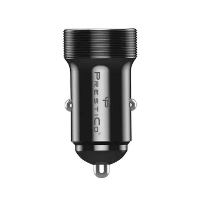 Auto punjač Prestico K2A, 20W, 3A, 1 x USB-A - 1 x USB-C, Crni