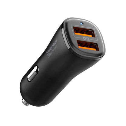 Auto punjač Spigen EV302 Essential, 30W, 3A, 2 x USB-A, Crni