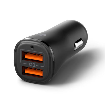 Auto punjač Spigen EV302 Essential, 30W, 3A, 2 x USB-A, Crni