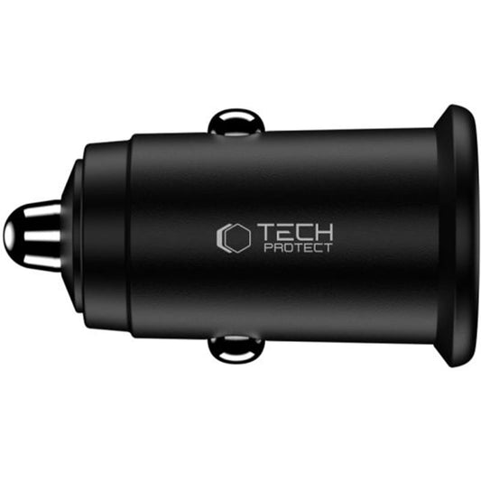 Auto punjač Tech-Protect CC02, 35W, 3A, 1 x USB-A - 1 x USB-C, Crni