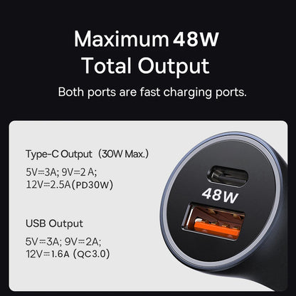 Auto punjač Techsuit C3 RescueVolt, 48W, 3A, 1 x USB-A - 1 x USB-C, Sivi