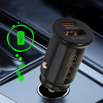 Incarcator Auto Techsuit C4 MiniFuseX, 20W, 3A, 1 x USB-A - 1 x USB-C, Crni