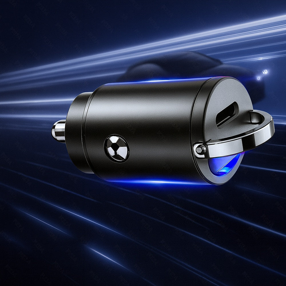 Auto punjač Techsuit C5 NanoVolt, 30W, 3A, 1 x USB-C, Crni