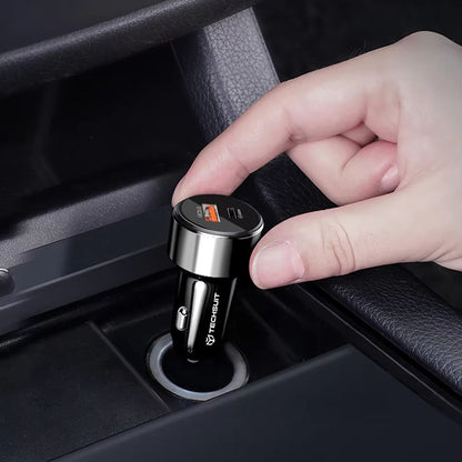 Auto punjač Techsuit TE-P31 Premium, 48W, 3A, 1 x USB-A - 1 x USB-C, Crni
