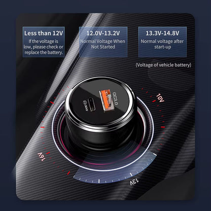 Auto punjač Techsuit TE-P31 Premium, 48W, 3A, 1 x USB-A - 1 x USB-C, Crni