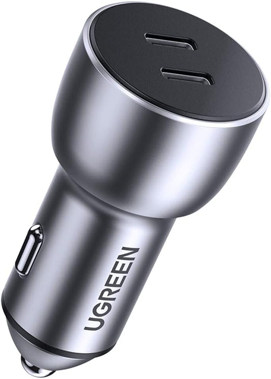 Car Charger UGREEN CD213, 36W, 3A, 2 x USB-C, Grey 