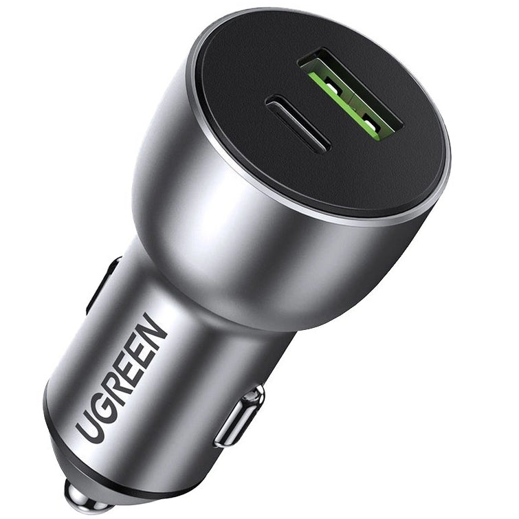 Auto punjač UGREEN CD213, 36W, 3A, 1 x USB-A - 1 x USB-C, Sivi