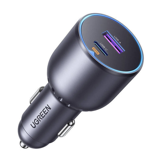 Car Charger UGREEN EC701, 63W, 3A, 1 x USB-A - 1 x USB-C, Black 