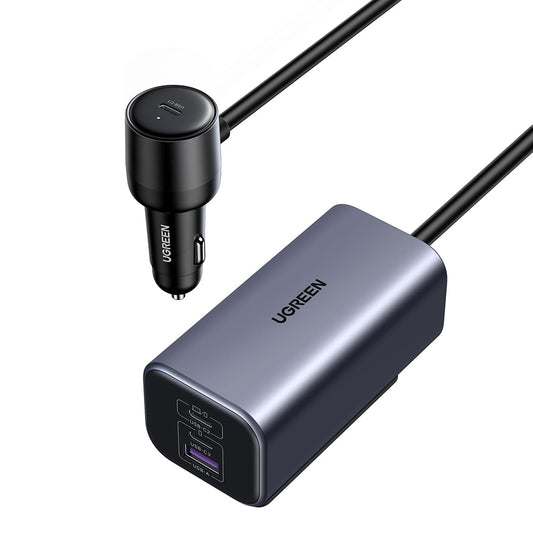 Auto punjač UGREEN EC706, 150W, 5A, 1 x USB-A - 3 x USB-C, Crni