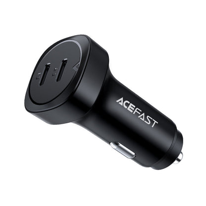 Auto punjač Acefast B2, 72W, 3A, 2 x USB-C, Crni
