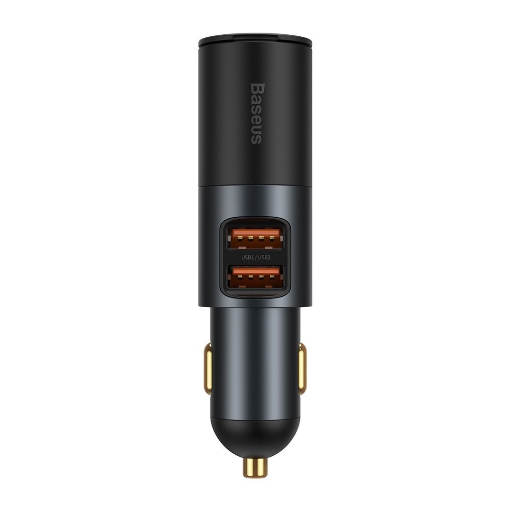 Auto punjač Baseus Share Together, 120W, 3A, 1 x produžetak za upaljač - 2 x USB-A, Crni CCBT-D0G