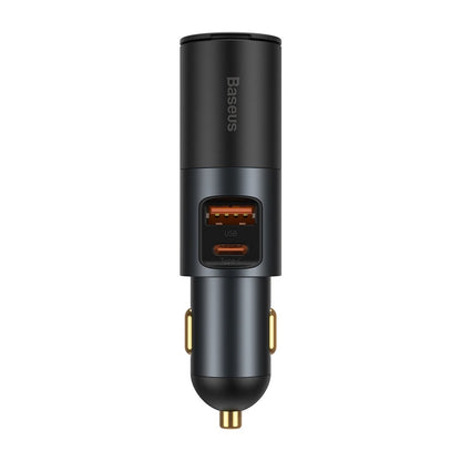 Car Charger Baseus Share Together, 120W, 3A, 1 x Cigarette Lighter Extension - 1 x USB-A - 1 x USB-C, Grey CCBT-C0G 