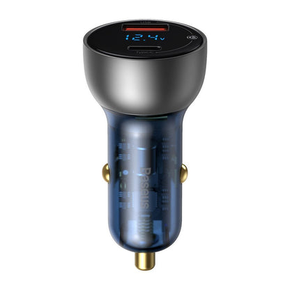 Auto punjač Baseus, 65W, 5A, 1 x USB-A - 1 x USB-C, Sivi CCKX-C0A