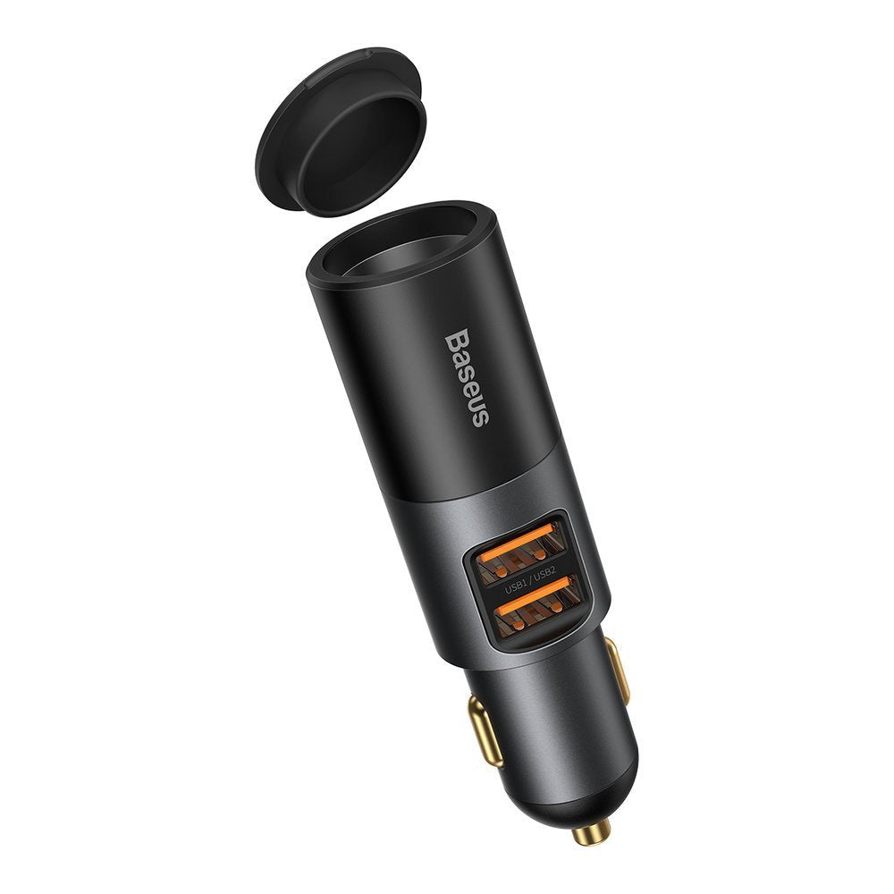 Auto punjač Baseus Share Together, 120W, 3A, 1 x produžetak za upaljač - 2 x USB-A, Crni CCBT-D0G