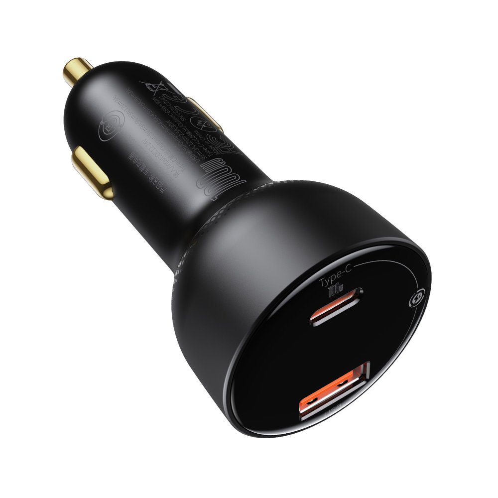 Car Charger Baseus Superme, 100W, 5A, 1 x USB-A - 1 x USB-C, Black CCZX-01 CCZX-01