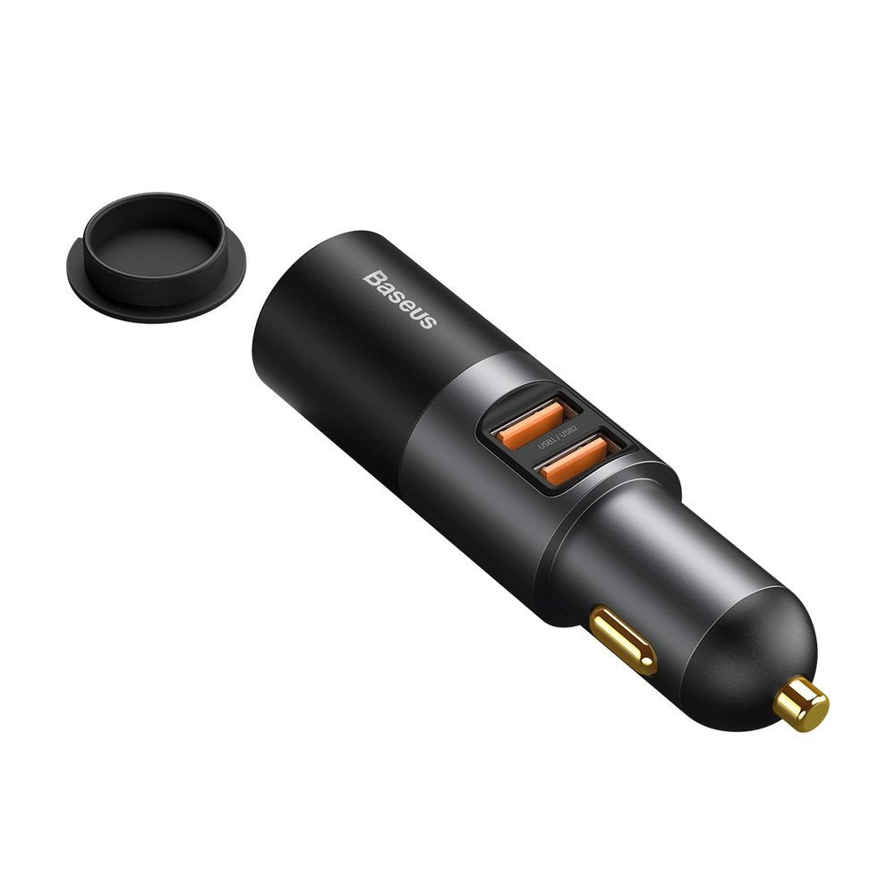 Auto punjač Baseus Share Together, 120W, 3A, 1 x produžetak za upaljač - 2 x USB-A, Crni CCBT-D0G