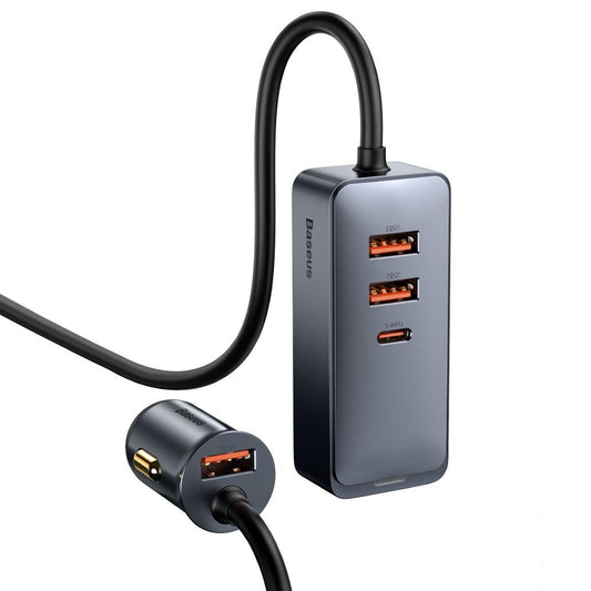 Car Charger Baseus Share Together, 120W, 3A, 3 x USB-A - 1 x USB-C, Grey CCBT-B0G