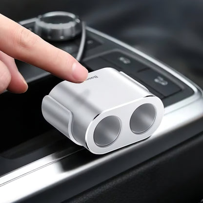 Baseus High Efficiency Car Charger, 95W, 2.1A, 2 x Cigarette Lighter Extension - 2 x USB-A, Silver CRDYQ-0S CRDYQ-0S 