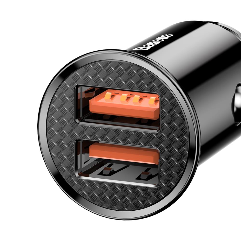 Baseus Auto Punjač, 30W, 5A, 2 x USB-A, Crni CCALL-YD01