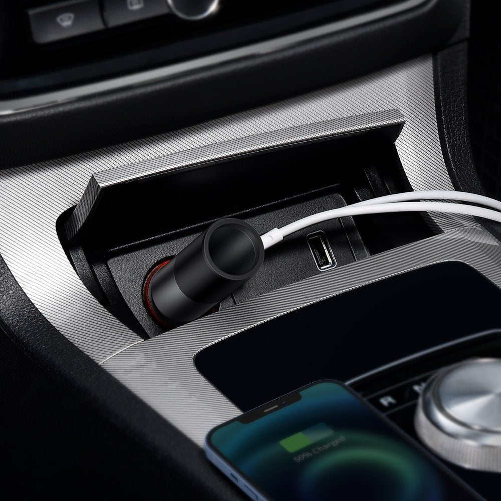 Auto punjač Baseus Share Together, 120W, 3A, 1 x produžetak za upaljač - 2 x USB-A, Crni CCBT-D0G