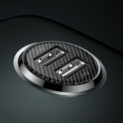 Auto punjač Baseus Grain Pro, 24W, 2.4A, 2 x USB-A, Crni CCALLP-01