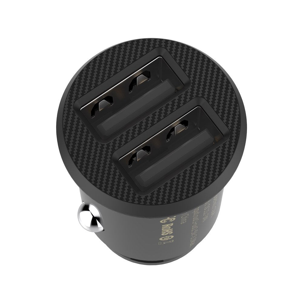 Car Charger Baseus Grain, 10W, 2.4A, 2 x USB-A, Black CCALL-ML01