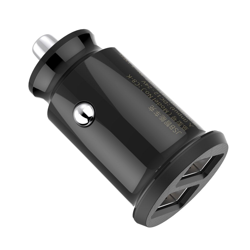 Car Charger Baseus Grain, 10W, 2.4A, 2 x USB-A, Black CCALL-ML01