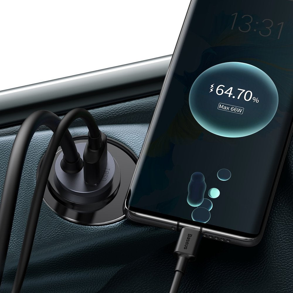 Car Charger Baseus Share Together, 120W, 3A, 3 x USB-A - 1 x USB-C, Grey CCBT-B0G