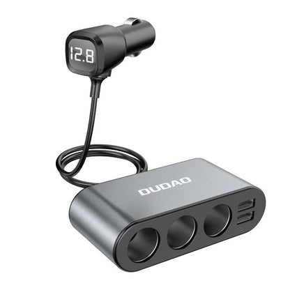 Ekstenzija upaljača Dudao R1 Pro, 3 izlaza, 2 x USB-A, Displej