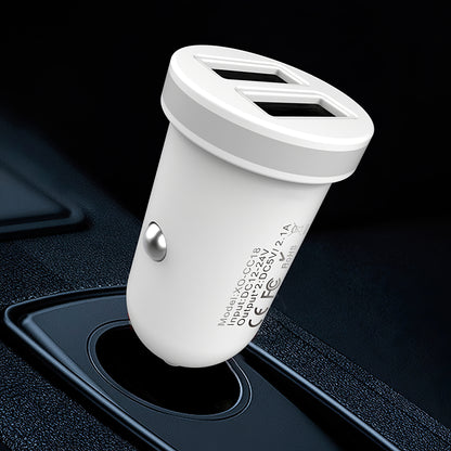 Auto punjač XO Design CC-18, 10.5W, 2.1A, 2 x USB-A, Beli