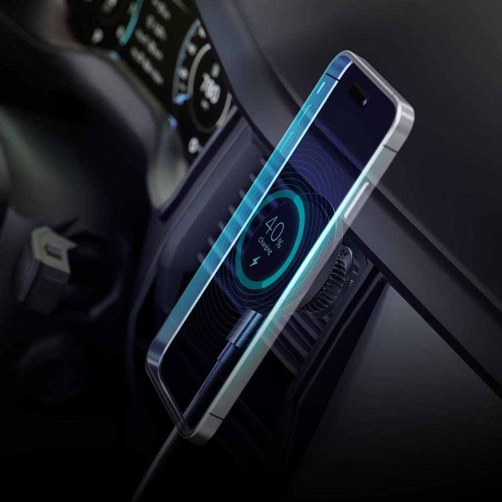 Auto punjač Wireless 3MK, 15W, 1.67A, Crni