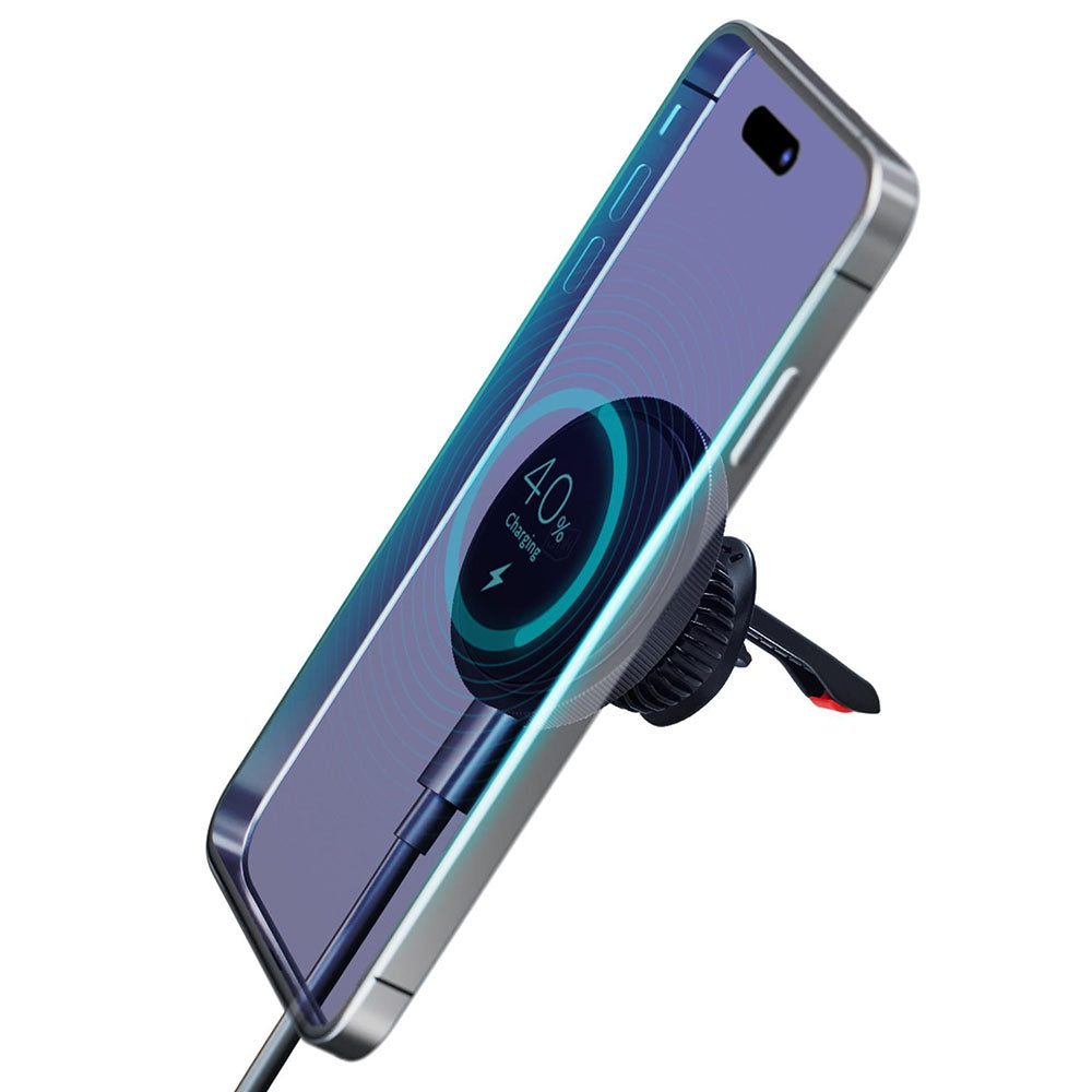 Auto punjač Wireless 3MK, 15W, 1.67A, Crni