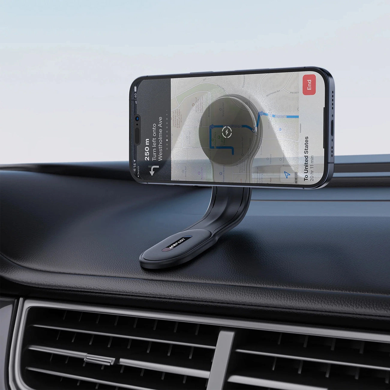 Wireless Car Charger Acefast D21, 15W, 1.67A, Black 