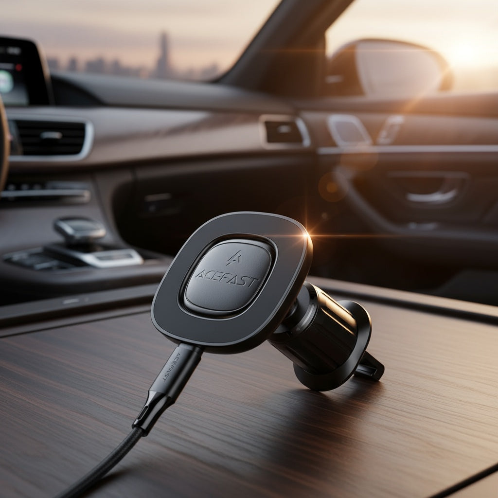 Auto punjač bez žice Acefast D46, 15W, 1.67A, Crni