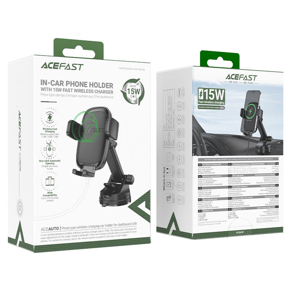 Auto punjač Acefast D49, 15W, 1.67A, Crni