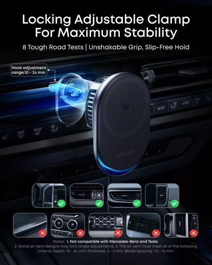 Auto punjač Anker Prime MagGo AirCool, 25W, Crni B2933H11