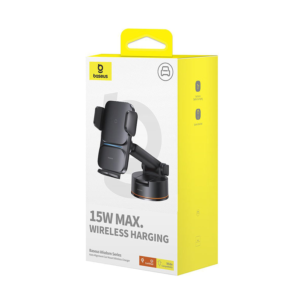 Bežični auto punjač Baseus Wisdom Dash, 15W, 1.67A, Crni C40344901113-Z1