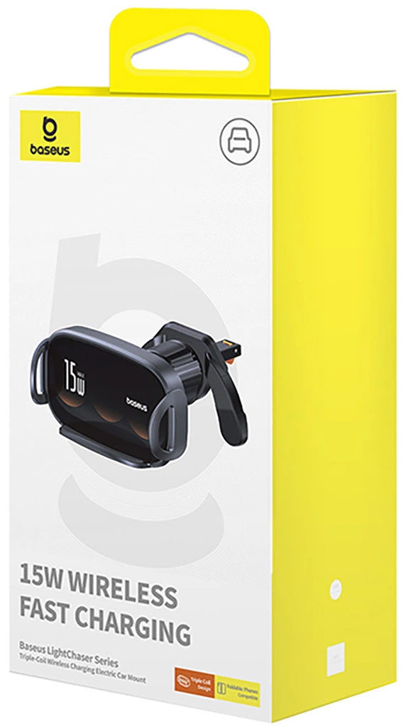 Bežični auto punjač Baseus LightChaser, 15W, 1.67A, Crni C40355901111-00