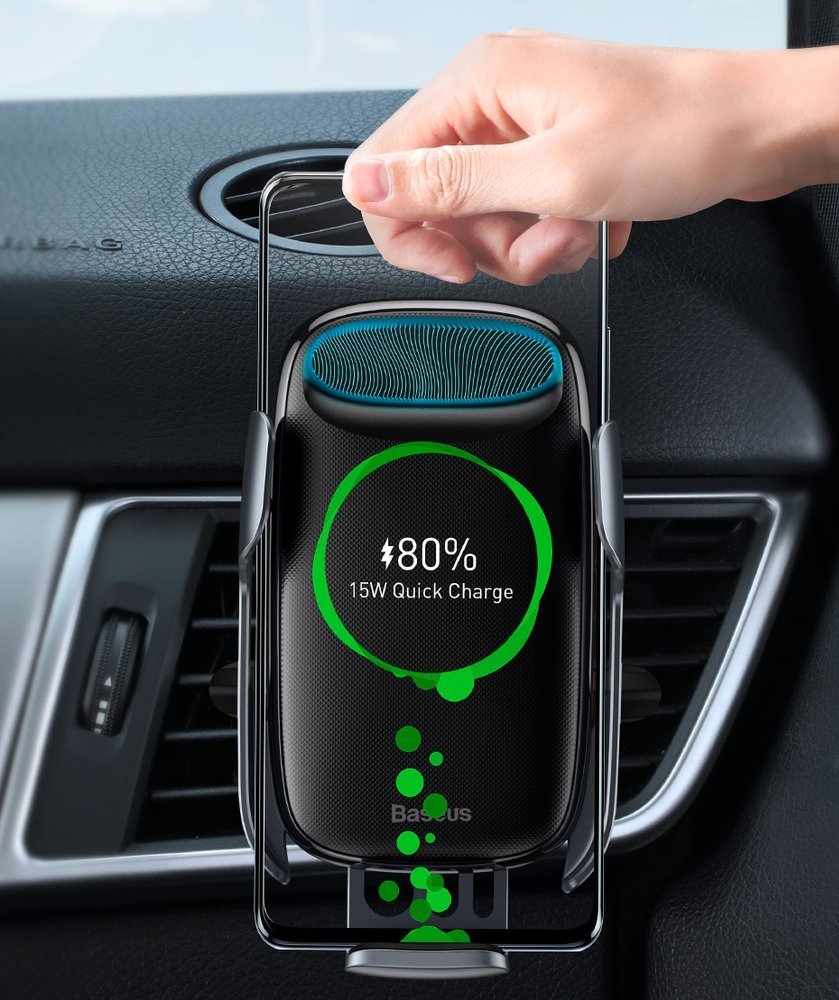 Wireless Car Charger Baseus Milky Way Series, 15W, 1.67A, Black WXHW02-01 