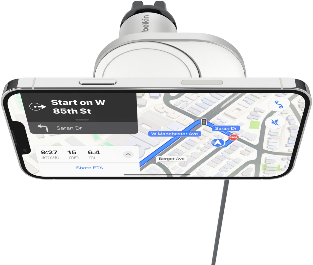 Bežični auto punjač Belkin BoostCharge Pro, 15W, 1.67A, Bela WIC008btGR-V2