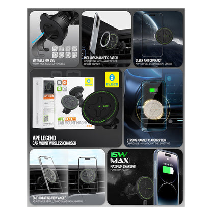 Auto punjač Blueo Ape Legend, 15W, 1.67A, Crni