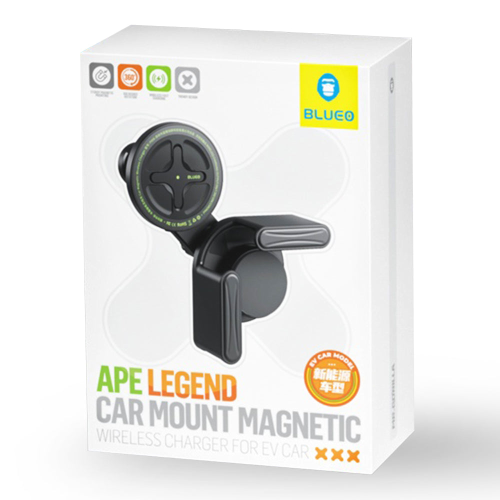 Bežični auto punjač Blueo Ape Legend EV Car, 15W, 1.67A, Crni