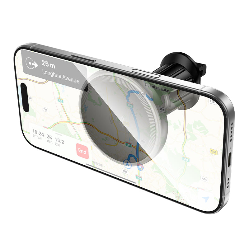 Auto bežični punjač Borofone BH224 Flash, 15W, 1.67A, Crni