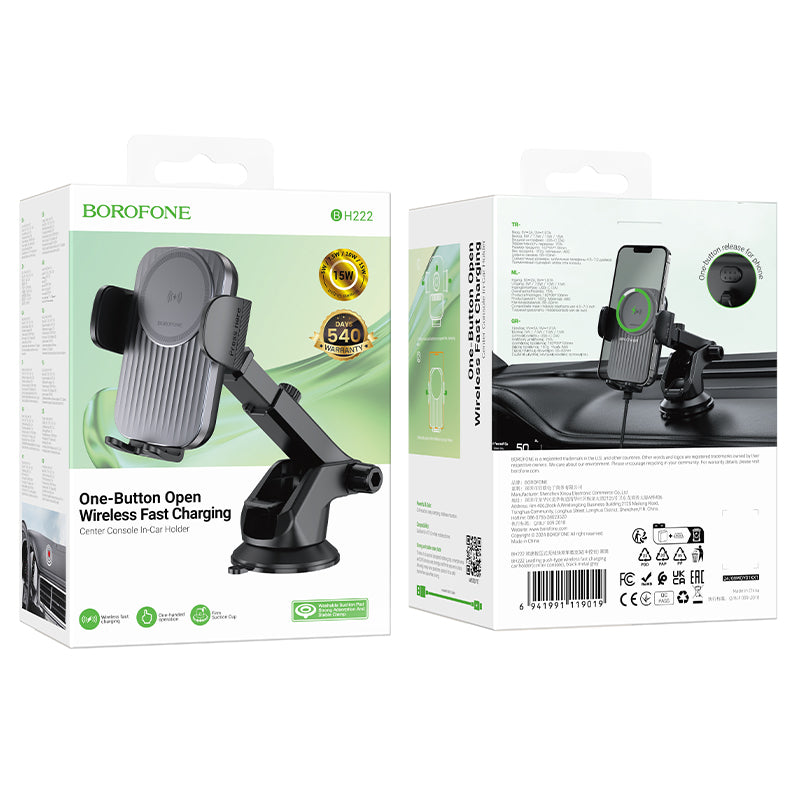 Auto punjač Borofone BH222 Leading, 15W, 1.67A, Crni